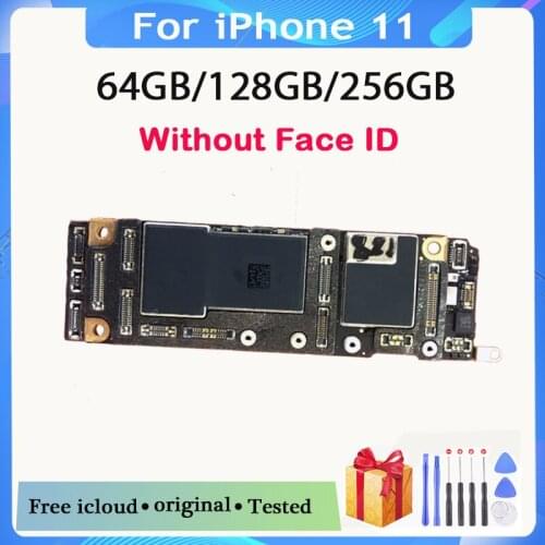64G 128G 256G For iPhone 11 Mainboard with without Face ID Factory Unlock With Full Chips For iPhone 11 Logic Board free icloud