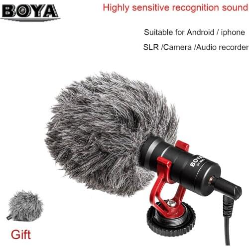 BOYA BY-MM1 Video Microphone Youtube Vlogging Facebook Livestream Recording Shotgun Mic for Huawei Camera iPhone 8 7 6s plus DJI