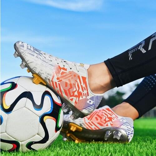 Men Professional Soccer Shoes Long Spikes TF Football Boots Kids Outdoor Grass Soccer Cleats Comfortable Breathable Sport Shoes