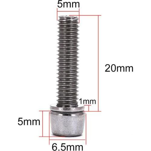 Pack of 10pcs Allen Hex M5x 20mm Tapered Head Bolt with Washer M6x20mm Screw for