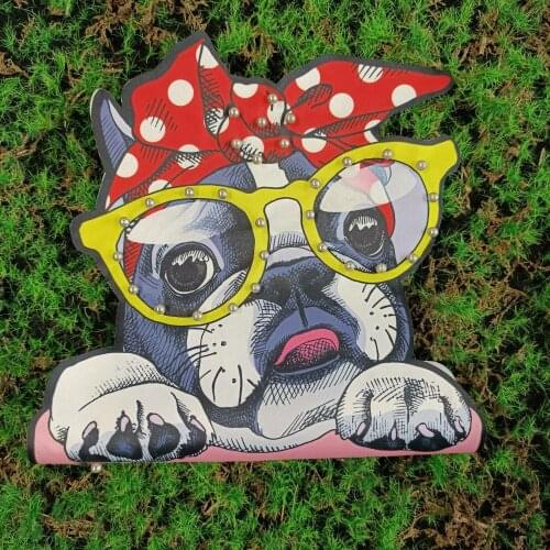 Design large printing beaded embroidery big dogs animal cartoon patches for clothing HE-3268