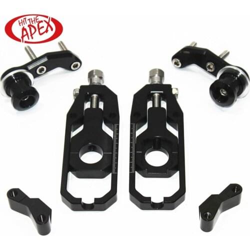 Chain Tensioner Adjuster with Paddock Bobbins Fit for Kawasaki ninja ZX10R ZX-10R 2008 2009 2010 Motorcycle CNC Aluminum