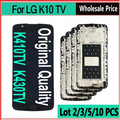 5 Piece/lot LCD For LG K10TV Display Touch Screen Digitizer Assembly With Frame For LG K10 TV K410TV K430TV LCD