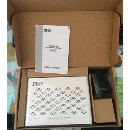 Original new ZTE ZXA10 F620 GPON ONU , WITH 4 lan port + 2 voice port, support SIP or H248 protocols