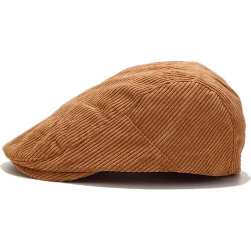 Autumn Winter Solid Color Newsboy Caps Men Cotton Flat Peaked Cap Women Painter Beret Hats 07