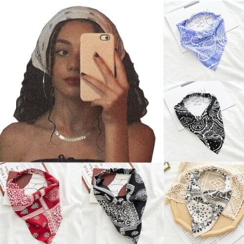 Women Floral Print Bandana Scarf Female Bandanas Triangle Hair Scarf Headwear Headbands Girls Head Scarf Boho Hair Accessories