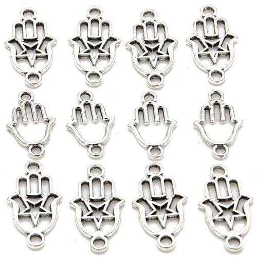 30Pcs 2 Styles New Product Palm Five-pointed Star Charms Connector Metal Alloy For DIY Necklace Bracelet Earrings Marking