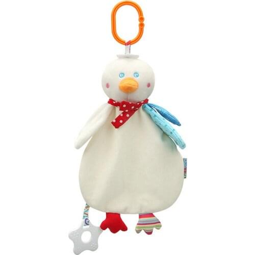 Infant Baby Kids Rattle Toys Plush Doll Appease Towel Duck Grasping Rattles Toys Baby Animal Baby Stroller Accessories Toy
