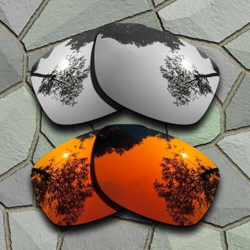 Chrome&Red Orange Sunglasses Polarized Replacement Lenses for Oakley Jupiter Squared