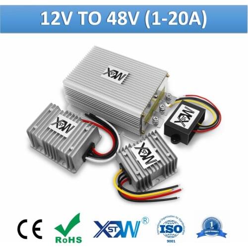 XWST DC DC 12v to 48v Step Up Converter 12vdc to 48vdc Voltage Stabilizer 1A to 20A Output Boost Power Converter