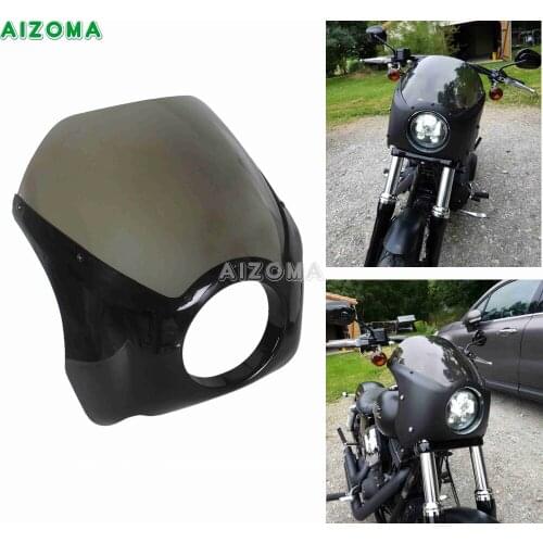 Sturdy ABS 5.75" Motorcycles Glide Headlight Fairing Windshield Cover For Harley Dyna Softail Sportster 48 72 883 Headlamp Cowl