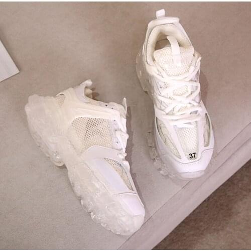 Transparent Film Leather Breathable Mesh Jelly Old Shoes Women Comfortable Fashion Sports Wild Net Red INS Trendy Shoes