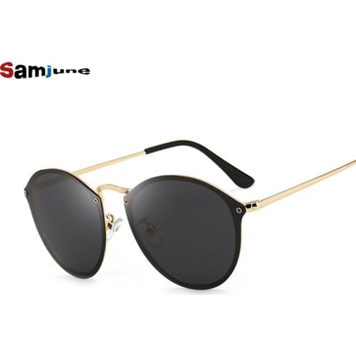 Samjune Fashion Trend 3574 BLAZE ROUND Style Sunglasses Vintage Retro Brand Design Color Mirror Sun Glasses Women Oculos De Sol