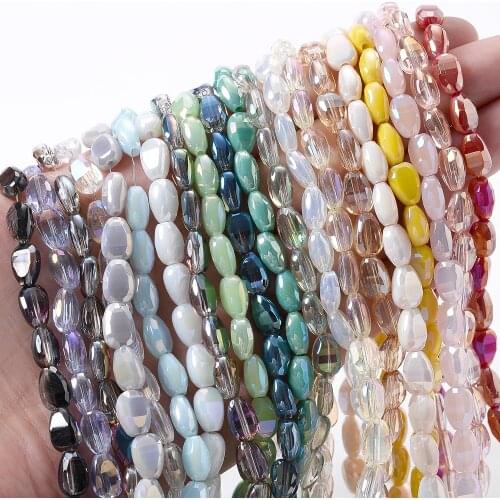 6*9mm Melon Seeds Crystal Beads Faceted Loose Spacer Bead for Jewelry Making DIY Bracelet Necklace Handmade Crafts Accessories
