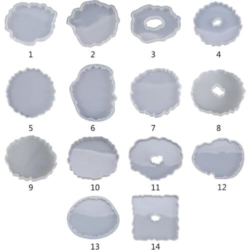 7/14Pcs Silicone Crystal Epoxy Resin Mold Irregular Wave Coaster Mat Casting Mould Handmade DIY Crafts Decoration Making Tools