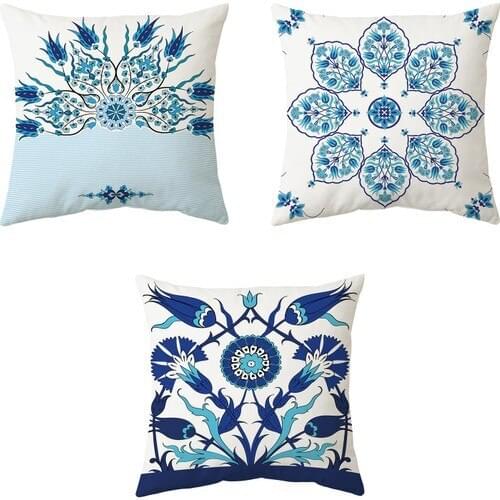 Sultan Series 3D Digital Printed Solid Pillow decorate Triple Kombin 9