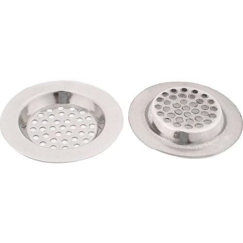 Bathroom Kitchen Stainless Steel Basin Sink Drain Strainer 2pcs Drop shipping