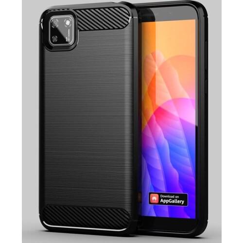 Full-Body Protective Phone Cover Shock-Absorption Flexible TPU Rubber Case with Screen Protector for Huawei Y5P