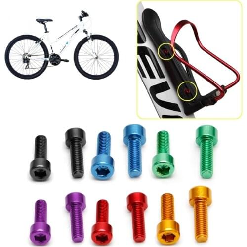 1 Pair Bike Water Bottle Cage Bolts M5 Aluminium Alloy Hex Socket Tapping Screws MTB Bicycle Kettle Rack Screw