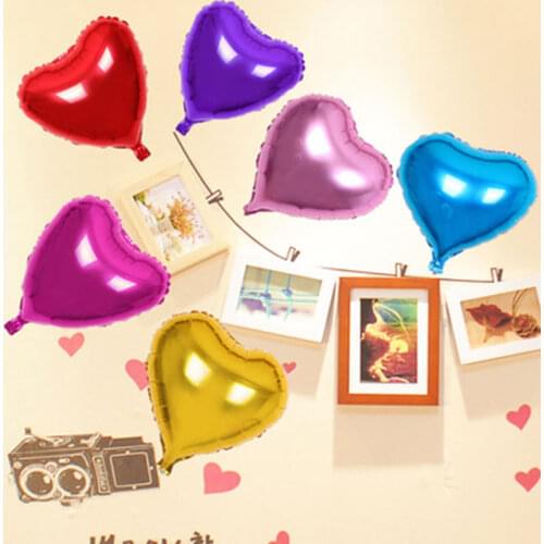 10pcs 10inch Romantic heart Pearl Purple Pink Foil Balloons helium wedding I Love You Globos Party Decor pure color balls