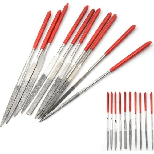New 10Pcs/Set Titanium Diamond Coating Needle Flat File Set Metal Working Craft Tools Wholesale