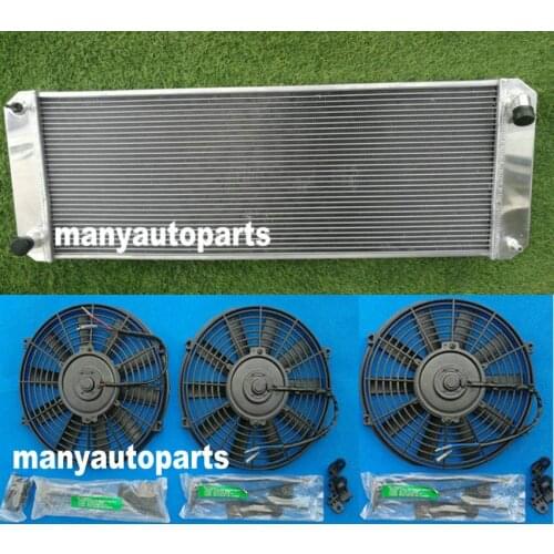 3 Row Aluminum Radiator+Fans For Lotus Esprit S4/SE/S4s/V8/GT/GT3 1988-2004 2003 2002 01 99 98 97