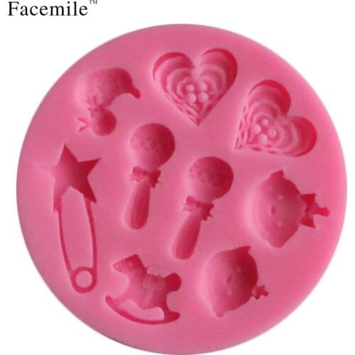 Facemile 3D Fondant Silicone Gift Baby Series Chocolate Mould Silicone Party Cake Decorating Tools 01021