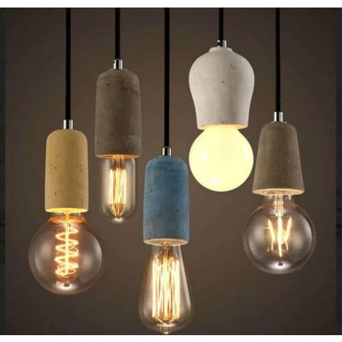 Artpad Industrial Retro Cement Pendant Light Kitchen Bathroom Dining Room Aisle LED Concrete Pendant Lamp E27 Edison Base Holder