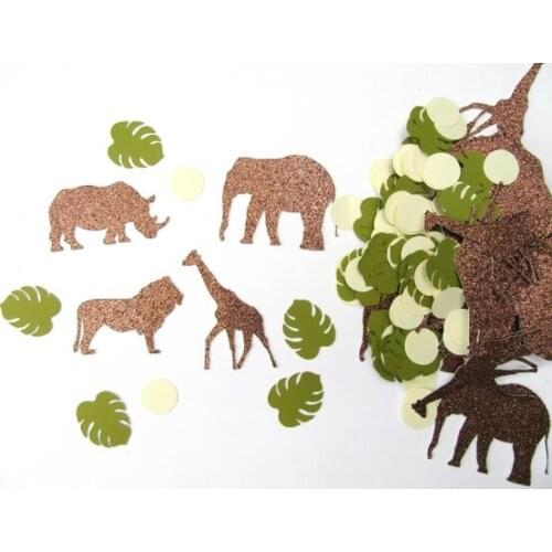 Glitter Safari jungle animals birthday Confettis Table Scatter baby bridal shower bachelorette engagement party decorations