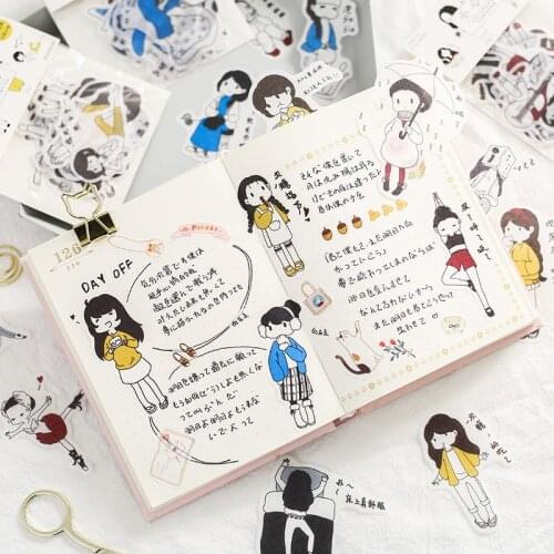 Salt-based Villain Washi Paper Sticker Pack Daily Hand-decorative Material DIY Character Diary Stickers
