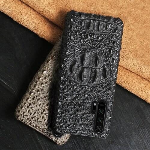 Genuine Leather Phone Case For Huawei P40 Pro + Case 3D Crocodile Cover Shockproof Hard Coque For Huawei P30 Pro P20 Pro Funda