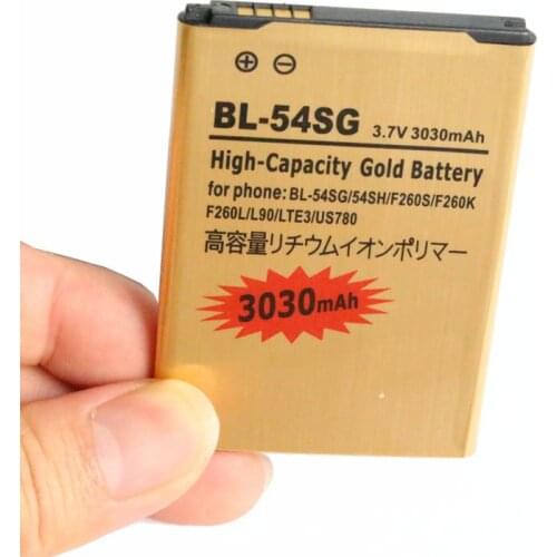 Ciszean 10pcs/lot 3030mAh BL-54SH BL-54SG Gold Replacement Battery For LG F260/S/K/L LTE3 US780 L90 F7 F320/L/S/K F300 F340L