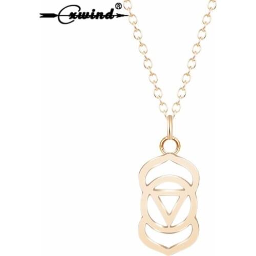 Cxwind Fashion Third Eye Chakra Necklace & Pendants for Women Vintage Yoga 6th Chakra Geometric Statement Necklace Collier Gifts