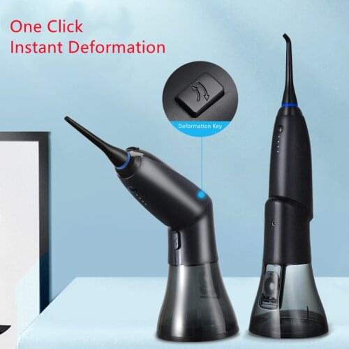 Deformable Oral Irrigator Dental Portable Water Flosser 4 Modes 300ML Tank Water Jet Waterproof IPX7 With Child Lock