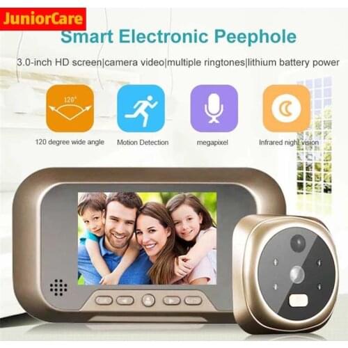 Smart Home Doorbell Camera Digital visible Doorbell 120 degree Viewer night vision 3.0 inch HD screen peephole video Doorbell