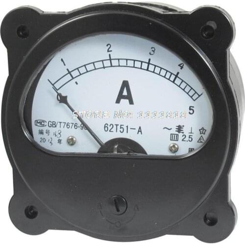 Class 2.5 AC 0-5A Screw Mounted Amperemeter Panel Meter Gauge Black