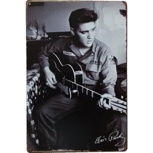 Classic Elvis Presley Vintage The King Metal Plate Sign Poster Style Wall Art Pub Bar Club Wall Art Paintings