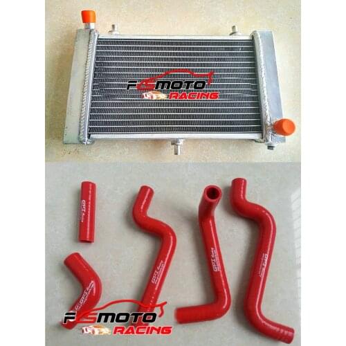 RED Aluminum Radiator + Silicone Hose For Aprilia RS125 RS 125 1995-2012 & Tuono 125 2003 2004 96 97 98 99 00 2005 06 07 2010 11