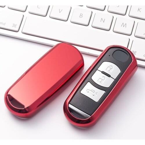 Red Soft Protective key Case Shell Cover for Mazda 2 3 5 6 MX5 CX3 CX5 CX7