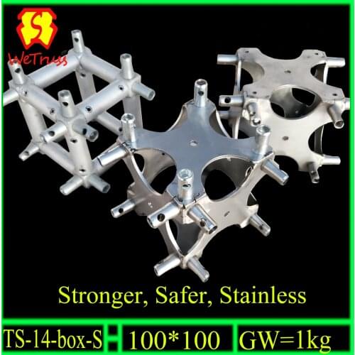 Cube for baby truss 100x100mm six-way box for F14 aluminum truss stainless steel