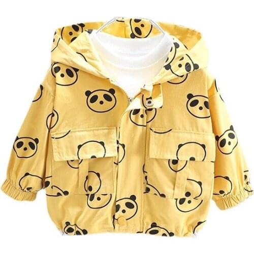 Spring Autumn Infants Print Clothing Toddler Fashion Clothes Boys Baby Girls Hooded Jacket Children Casual Kids Cartoon Costume