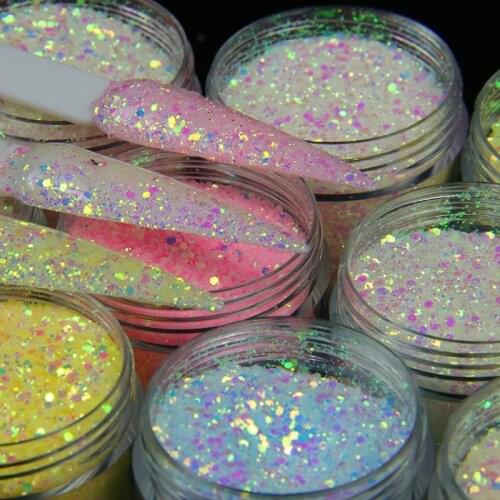 Shining Nail Glitter Pigment Holographic Laser Nail Polish Glitter Powder Nail Decoration for Manicure Gel UV Nails Sequins