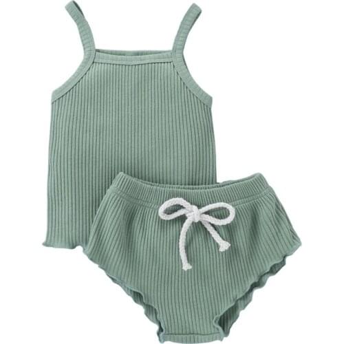Summer Baby Girl Infant Childrens Clothing Newborn Baby Set Pit Strip Sleeveless Top Briefs Baby Suit