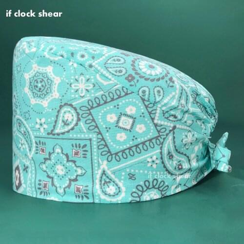 Multicolor Tieback Pet clinic Surgical hats pharmacist lab hats 100% cotton lab nursing medical caps nurse Dentist working caps