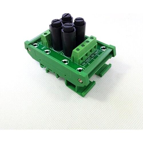 Fuse Module,DIN Rail Mount 4 Channel Fuse Power Distribution Module Board