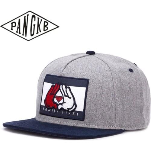 PANGKB Brand FIRST CAP grey heather navy one hip hop snapback hat for men women adult outdoor casual sun baseball cap