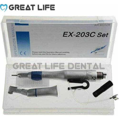 Dental Equipment Polishing Kit NSK Style EX-203C Set Air Motor 4 Hole Dental Handpiece Low Speed Set Contra Angle Handpiece