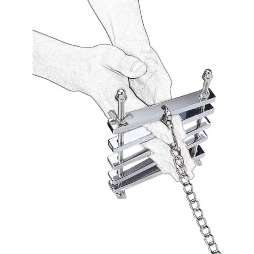 Stainless Steel Thumb Finger Bondage Cuffs Sex Toys For Couples Slave Restraints Adult Games Fetish Adult Games BDSM Torture 18