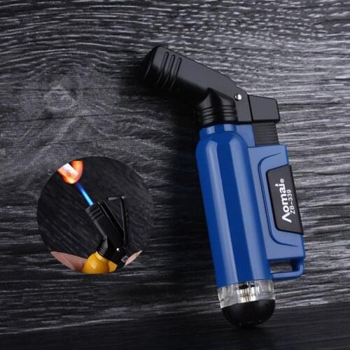 New Spray Gun Torch Windproof Lighter Jet Turbo Inflatable Butane Gas Pipe Lighter Utdoor Portable Cigarette Lighters Blue Flame