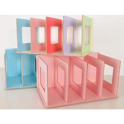 New Creative Colorful Wooden DIY Multifunction book stand School Office Bookend 903